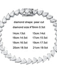 4x6mm Pear Moissanite Tennis Bracelet s925